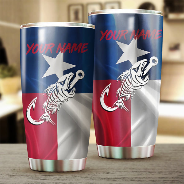 1pc Texas fishing tumbler Custom name Stainless Steel Tumbler Cup - Personalized fishing gifts NQS3334