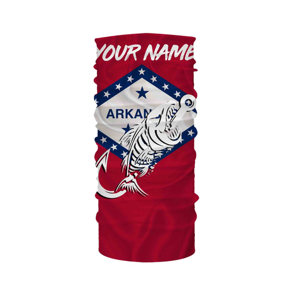 AR Fishing Custom Arkansas Flag Fish hook skull Custom sun protection fishing shirts for men, women NQS3390