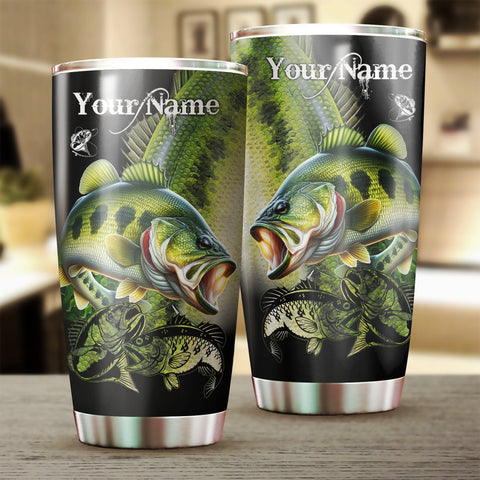 1PC Largemouth Bass Fishing Customize Stainless Steel Tumbler Cup, Personalized fishing gift NQS1607