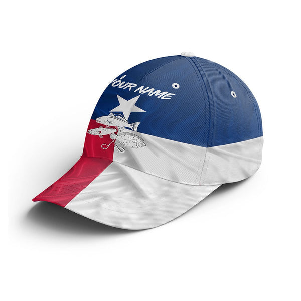 Texas Fishing 3D Texas Flag redfish, trout, flounder Custom fishing hat Fishing Baseball Angler hat NQS1767