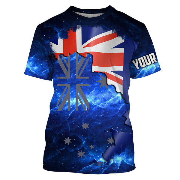 Australian Flag Universe patriotic Custom UPF fishing Shirts jersey - Custom fishing shirts Australia NQS3178