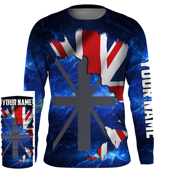 The United Kingdom Flag Universe patriotic Custom UPF fishing Shirts jersey - Custom fishing shirts UK NQS3205