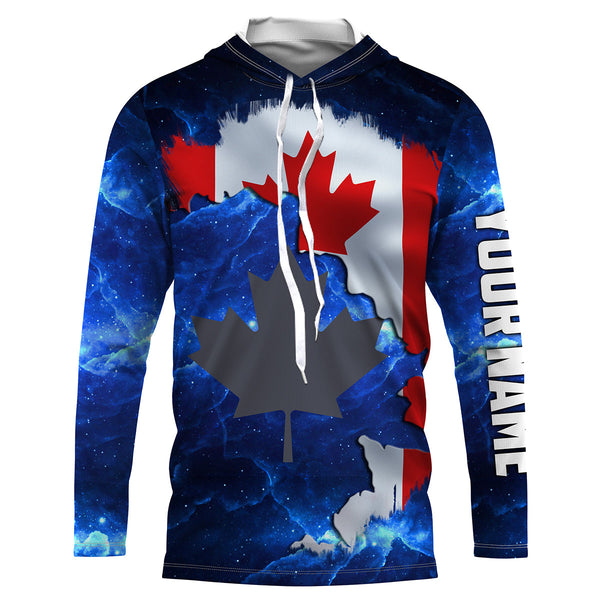 Canadian Flag Universe patriotic Custom UPF fishing Shirts jersey - Custom Canada fishing shirts NQS3206