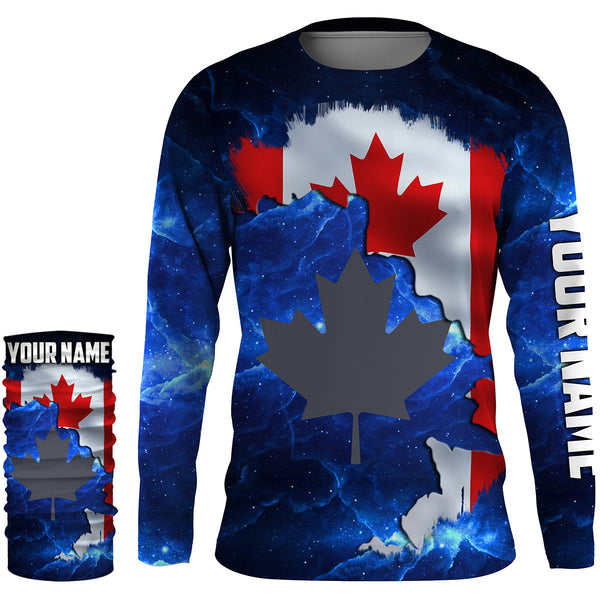 Canadian Flag Universe patriotic Custom UPF fishing Shirts jersey - Custom Canada fishing shirts NQS3206