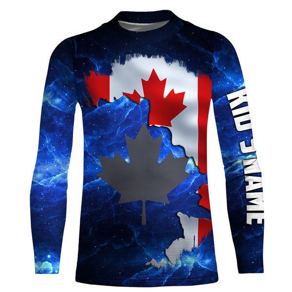 Canadian Flag Universe patriotic Custom UPF fishing Shirts jersey - Custom Canada fishing shirts NQS3206