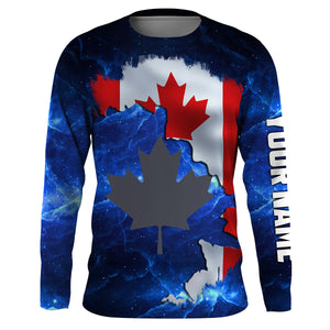 Canadian Flag Universe patriotic Custom UPF fishing Shirts jersey - Custom Canada fishing shirts NQS3206