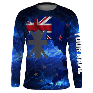 New Zealand Flag Universe patriotic Custom UPF fishing Shirts jersey - Custom NZ fishing shirts NQS3207