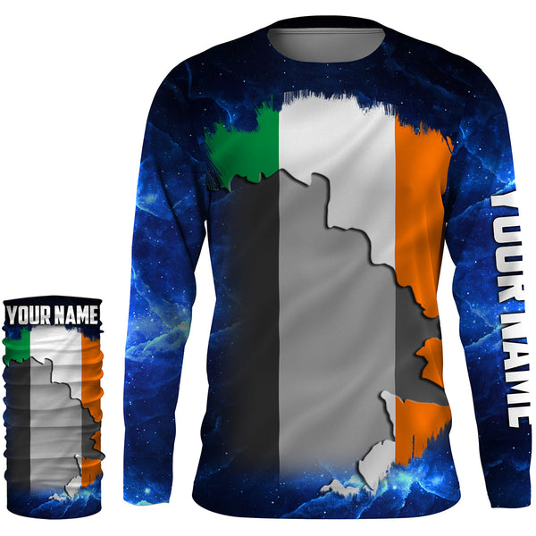 Ireland Flag Universe patriotic Custom UPF fishing Shirts jersey - Custom Ireland fishing shirts NQS3208