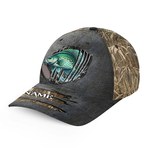 Crappie fishing camo Custom fishing hat Unisex Fishing Baseball Angler crappie hat cap NQS1961