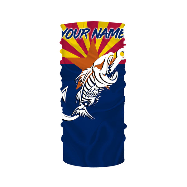 AZ Fishing Custom Arizona Flag Fish hook skull Custom Name sun protection custom fishing shirts NQS3316