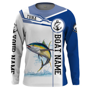 Tuna fishing UV protection quick dry Customize name and boat name tournament long sleeves fishing shirts UPF 30 + NQS1972