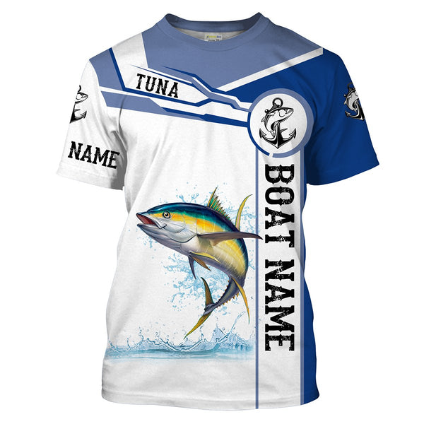 Tuna fishing UV protection quick dry Customize name and boat name tournament long sleeves fishing shirts UPF 30 + NQS1972