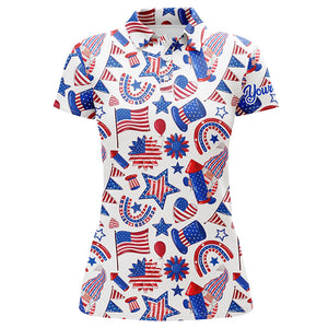 Women golf polo shirts USA independence day pattern custom patriot team golf polo shirts NQS5780