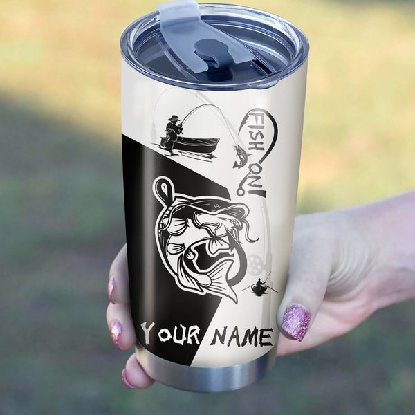 Catfish Fish On Customize Name Tumbler Cup  Personalized Fishing Gift For Fisherman NQS369