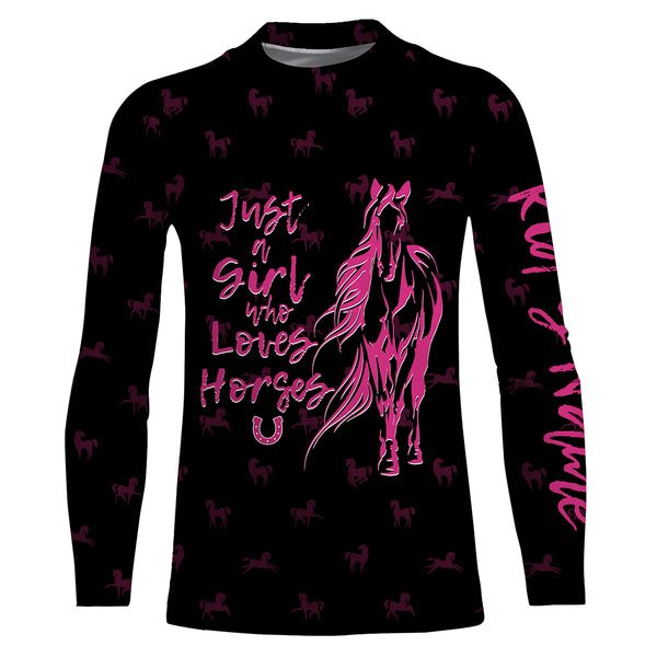 Just a girl who loves horses tattoo pink camo Customize 3D Shirts Personalized horse gifts NQS2989