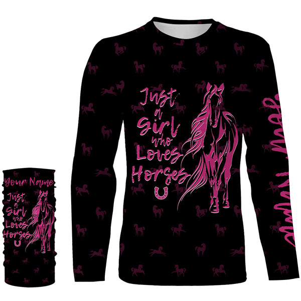 Just a girl who loves horses tattoo pink camo Customize 3D Shirts Personalized horse gifts NQS2989