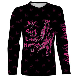 Just a girl who loves horses tattoo pink camo Customize 3D Shirts Personalized horse gifts NQS2989