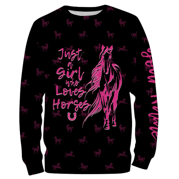 Just a girl who loves horses tattoo pink camo Customize 3D Shirts Personalized horse gifts NQS2989