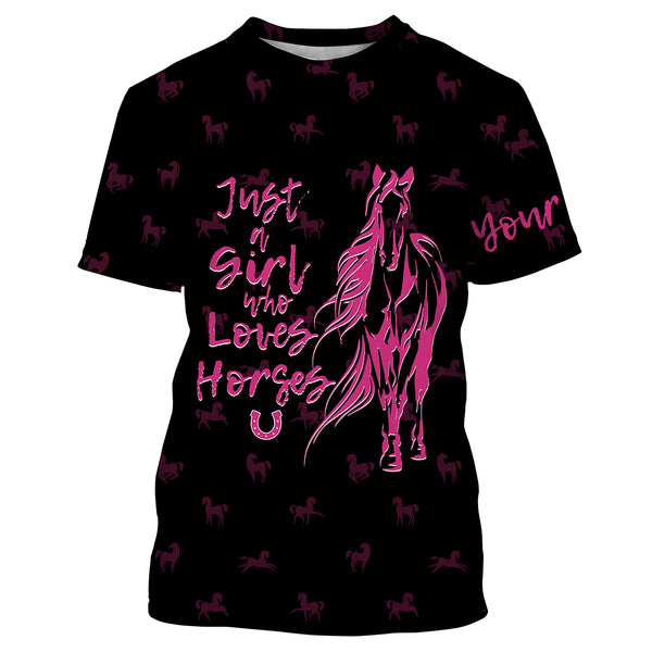 Just a girl who loves horses tattoo pink camo Customize 3D Shirts Personalized horse gifts NQS2989