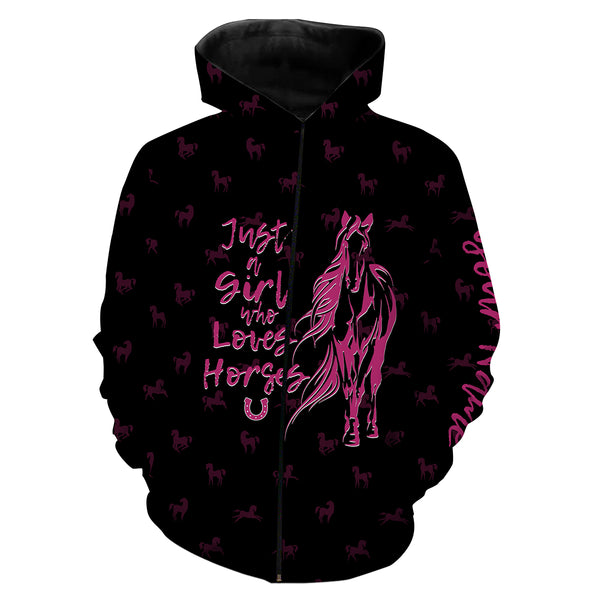 Just a girl who loves horses tattoo pink camo Customize 3D Shirts Personalized horse gifts NQS2989