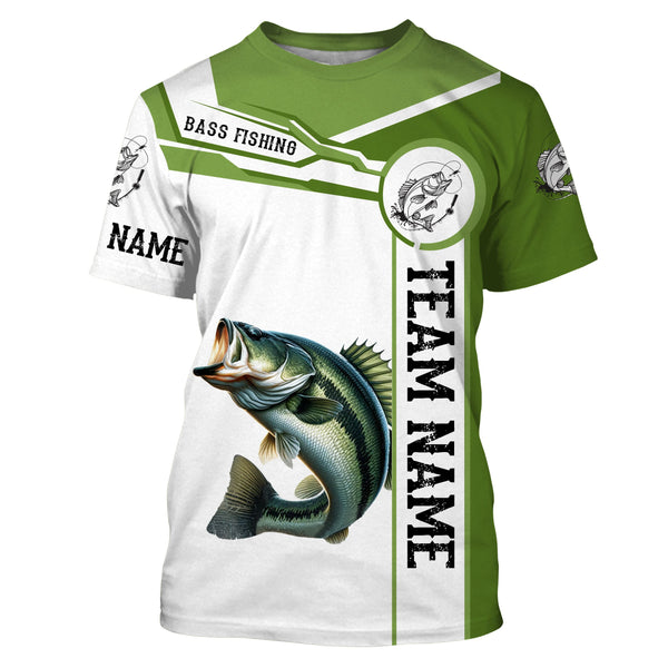 Largemouth Bass fishing clothes green Custom fishing Shirts, Long sleeve fishing shirts with hood NQS3084