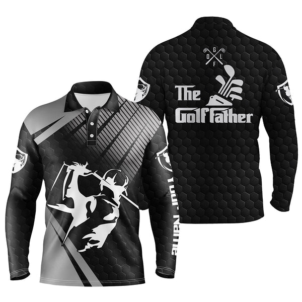 Personalized the Golf father Polo Shirts for Men Black golf UPF shirts, gifts for golf lovers NQS3510