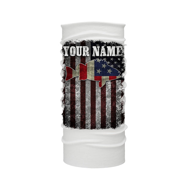 Bass Fishing Shirts vintage American flag Custom Name Full Printing UV Protection Shirts, Personalized Fishing Gifts - NQS3011