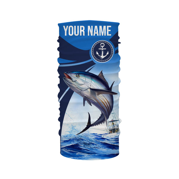 Tuna fishing blue sea underwater ocean Custom Name performance long sleeve fishing shirt uv protection NQS3704