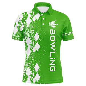 Men's bowling polo shirt custom green bowling shirts for men personalized bowling gift bowler jerseys NQS5100