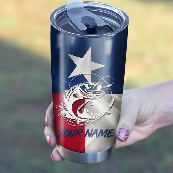 1PC Texas Bass fishing Customize name Stainless Steel Tumbler Cup Personalized Fishing gift fishing team - NQS775