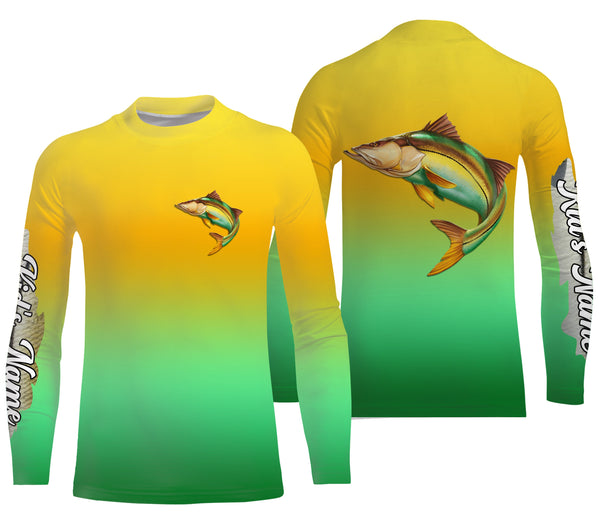 Snook fishing Custom Name UV protection UPF 30+ fishing jersey, saltwater fishing tournament shirts NQS3169