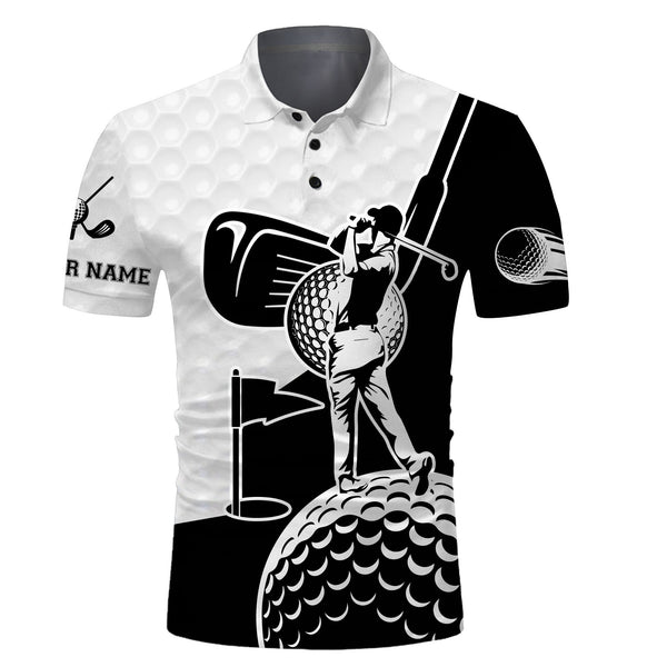 Golf club custom name all over print Golf polo, long sleeve polo, golf apparel, golf gifts for men NQS3304