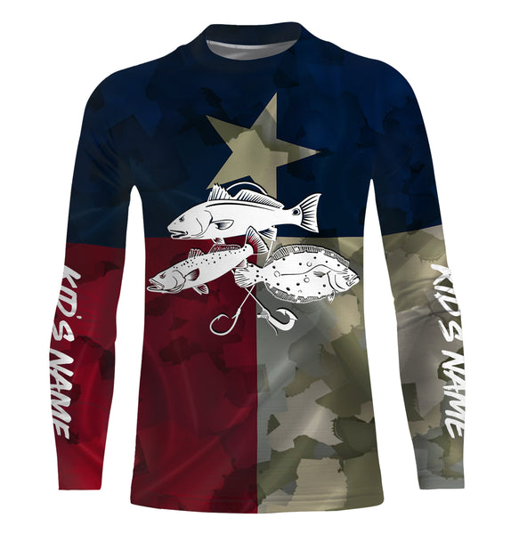 TX Texas Flag Texas slam Fishing Patriotic Performance Fishing UV Protection Shirts UPF 30+, Personalized Texas Fishermans Gift NQS2373