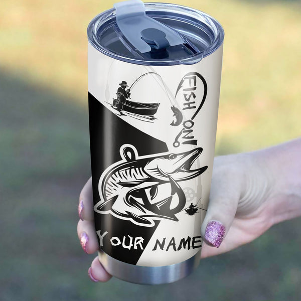 Musky Fish On Customize Name Tumbler Cup  Personalized Fishing Gift For Fisherman NQS367