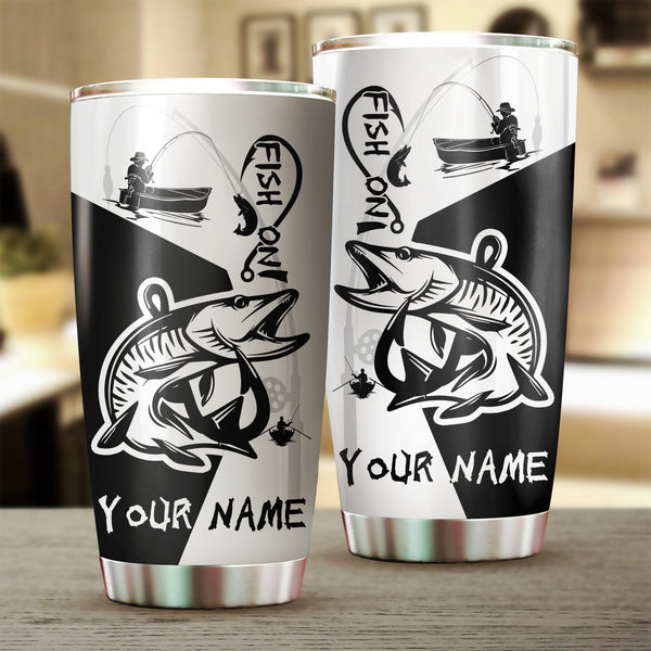 Musky Fish On Customize Name Tumbler Cup  Personalized Fishing Gift For Fisherman NQS367