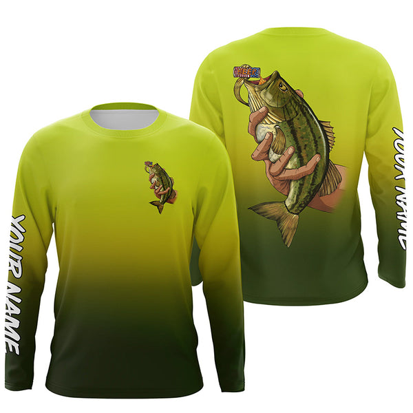 Bass fishing & beer Custom sun protection Long sleeve Fishing Shirts, Bass Fishing Gift for men, women NQS4423