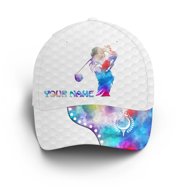 Women Golfer hat custom name multi-color white golf hats Unisex Baseball women golf hats, golfing gift NQS5061