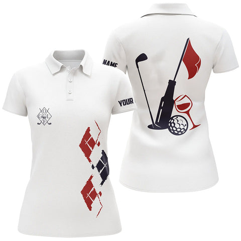 Funny Womens golf polo shirt custom vintage golf and wine golf clubs team polo shirts NQS5356