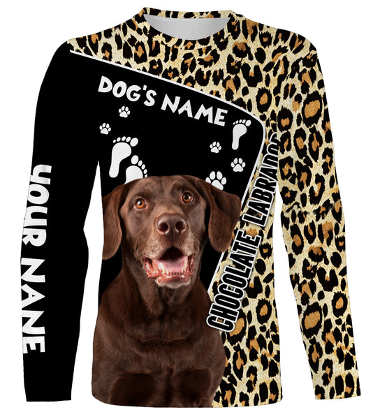 Chocolate Labrador Custom Name 3D All over printed Shirt, Cute Labrador Retriever Dog, Personalized Gift for Dog Owner - FSD2817