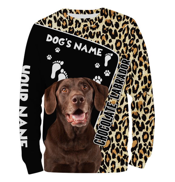 Chocolate Labrador Custom Name 3D All over printed Shirt, Cute Labrador Retriever Dog, Personalized Gift for Dog Owner - FSD2817