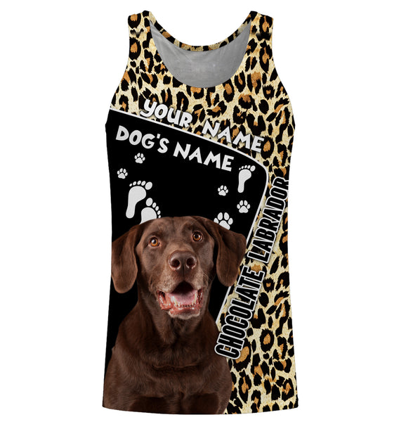 Chocolate Labrador Custom Name 3D All over printed Shirt, Cute Labrador Retriever Dog, Personalized Gift for Dog Owner - FSD2817