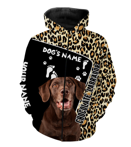 Chocolate Labrador Custom Name 3D All over printed Shirt, Cute Labrador Retriever Dog, Personalized Gift for Dog Owner - FSD2817