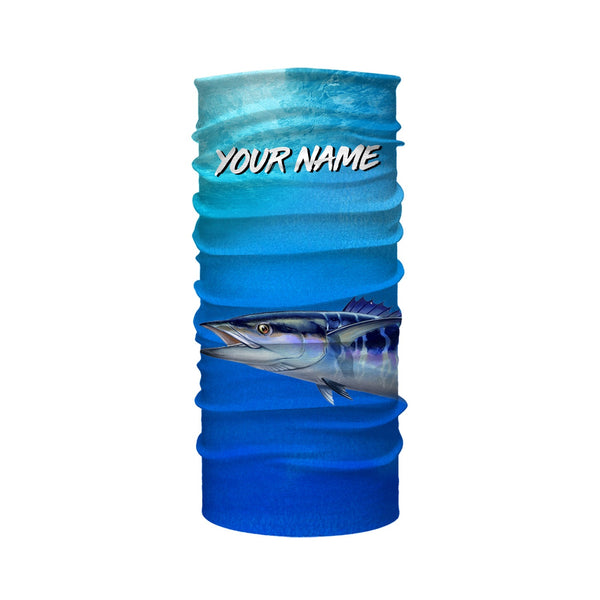 Wahoo fishing scales blue ocean sea wave camo Custom Name sun protection UPF 30+ fishing jersey NQS3413