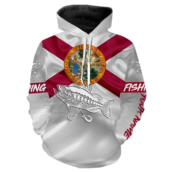 Bass fishing Florida State Flag 3D All Over print shirts saltwater personalized fishing apparel for Adult and kid NQS433