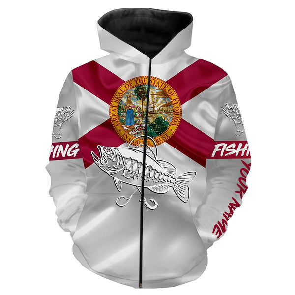 Bass fishing Florida State Flag 3D All Over print shirts saltwater personalized fishing apparel for Adult and kid NQS433