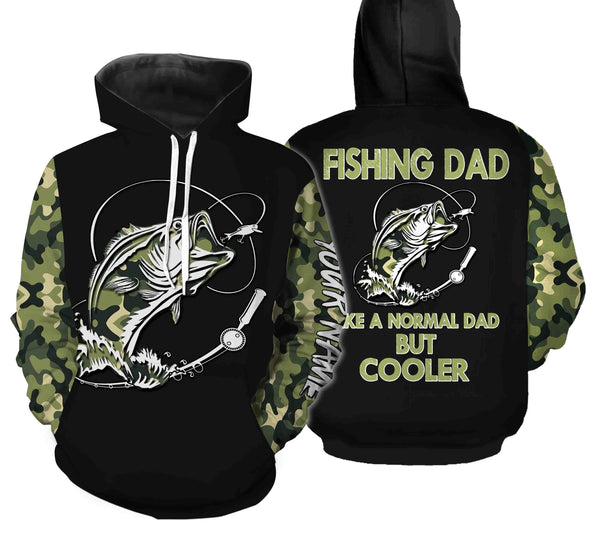 Bass Fishing Dad Like A Normal Dad But Cooler Customize Name 3D All Over Printed Shirts Personalized Gift For Father's day NQS352