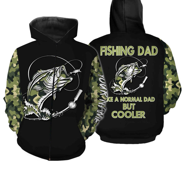 Bass Fishing Dad Like A Normal Dad But Cooler Customize Name 3D All Over Printed Shirts Personalized Gift For Father's day NQS352