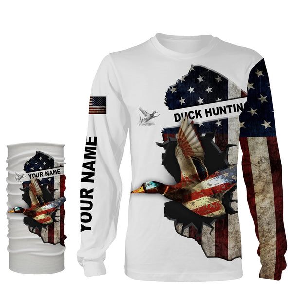 Duck hunting American flag patriotic legend duck hunter 3d shirts- personalized duck hunting hoodie, sweatshirt, shirts for men, women, kid NQSD24