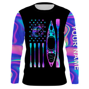 Kayak bass fishing American flag galaxy fishing shirts, camo leggings, UV protection quick dry Customize name long sleeves UPF 30+ NQSD221