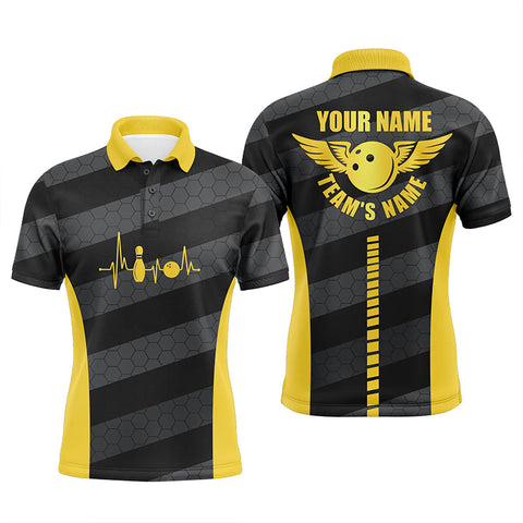 Bowling polo shirts for men custom bowling team shirts for bowlers, team bowling jerseys | Yellow NQS5185